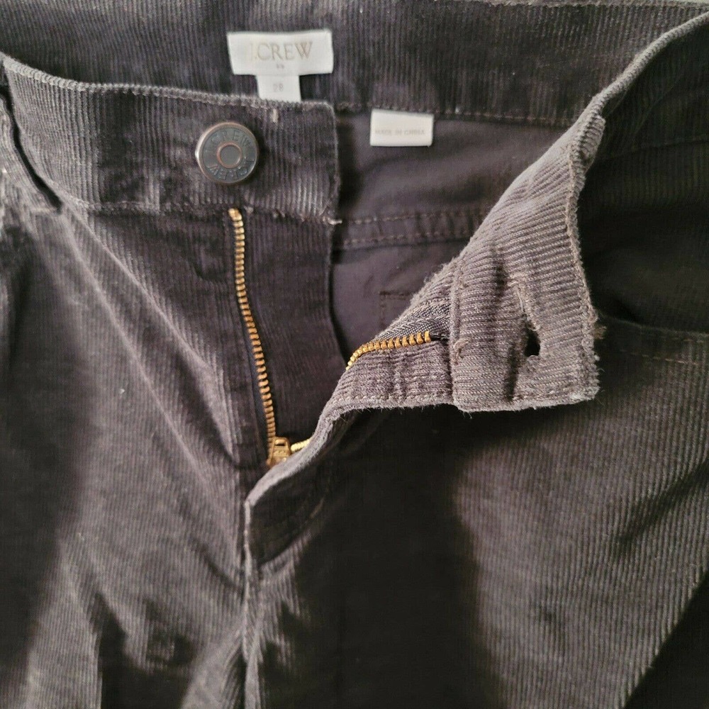 J. Crew dark brown Toothpick Corduroys pants Cords 28 32X27 short petite - Picture 3 of 7